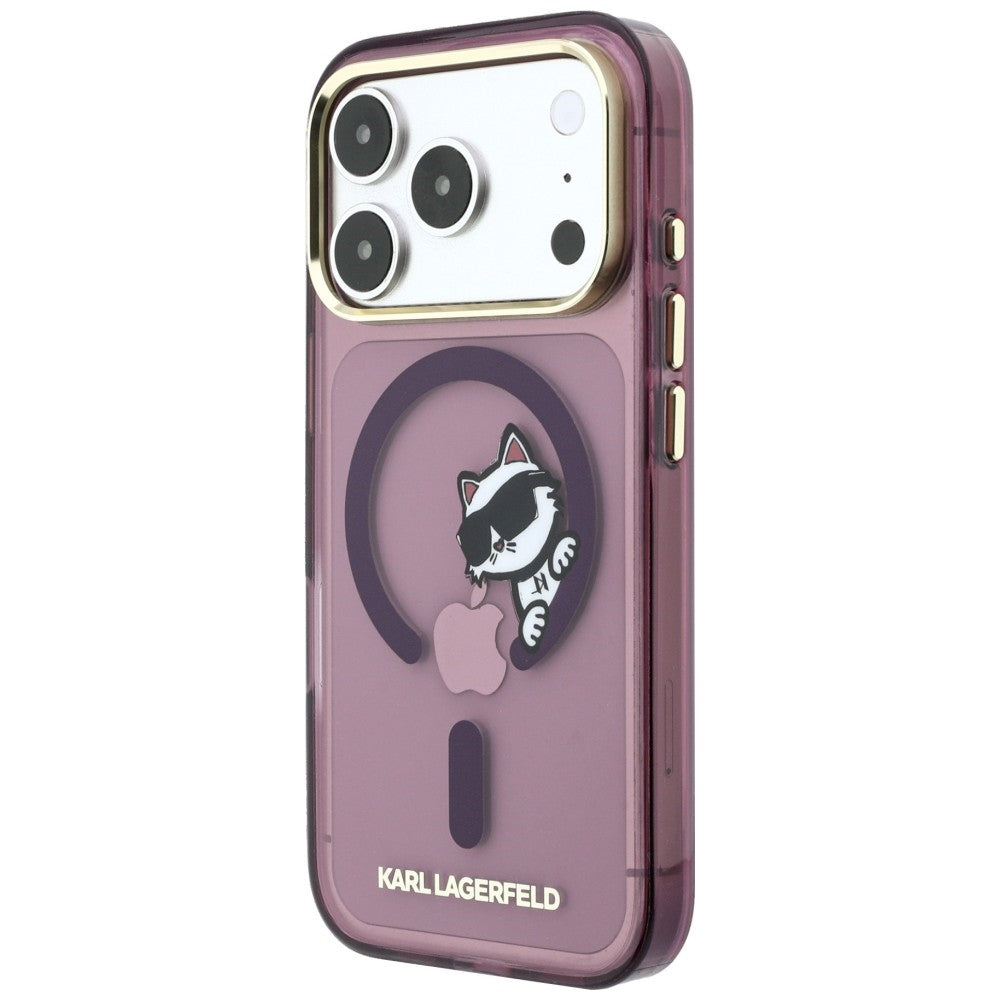 Husa MagSafe pentru Apple iPhone 18 Pro Max / 17 Pro Max, Karl Lagerfeld, IML Peekaboo Print and Metal Frame, Visinie