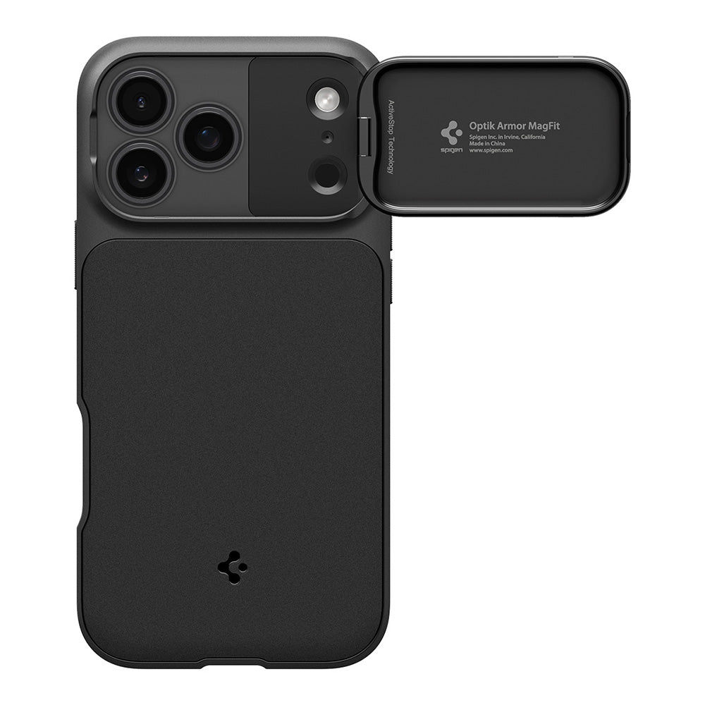 Husa MagSafe pentru Apple iPhone 18 Pro Max / 17 Pro Max, Spigen, Optik Armor, Neagra ACS09900