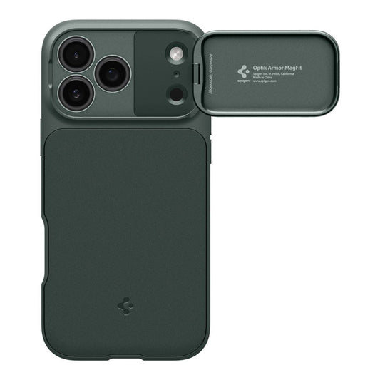 Husa MagSafe pentru Apple iPhone 18 Pro Max / 17 Pro Max, Spigen, Optik Armor, Verde ACS09901