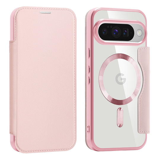Husa MagSafe pentru Google Pixel 10 Pro / 10, Techsuit, SmartMag Book, Roz