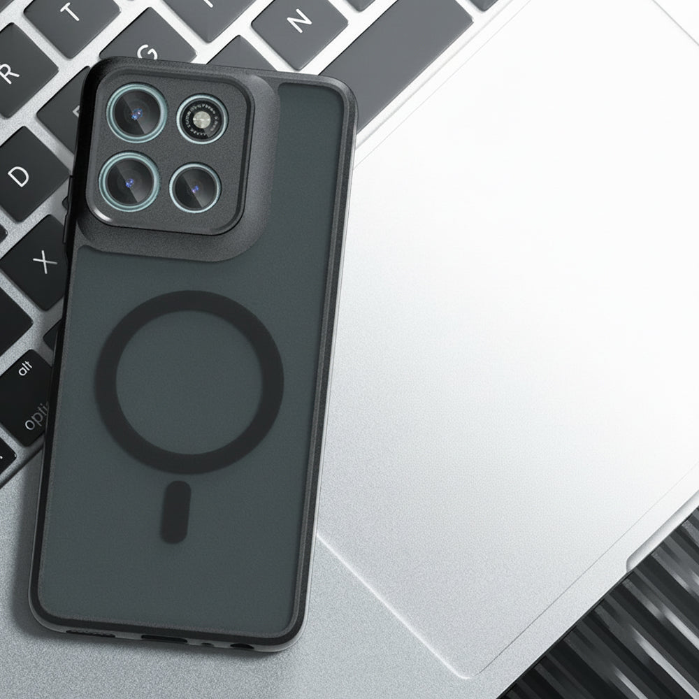 Husa MagSafe pentru Motorola Moto G67 Power / G57 Power, Techsuit, PureFrost, Neagra Satinata