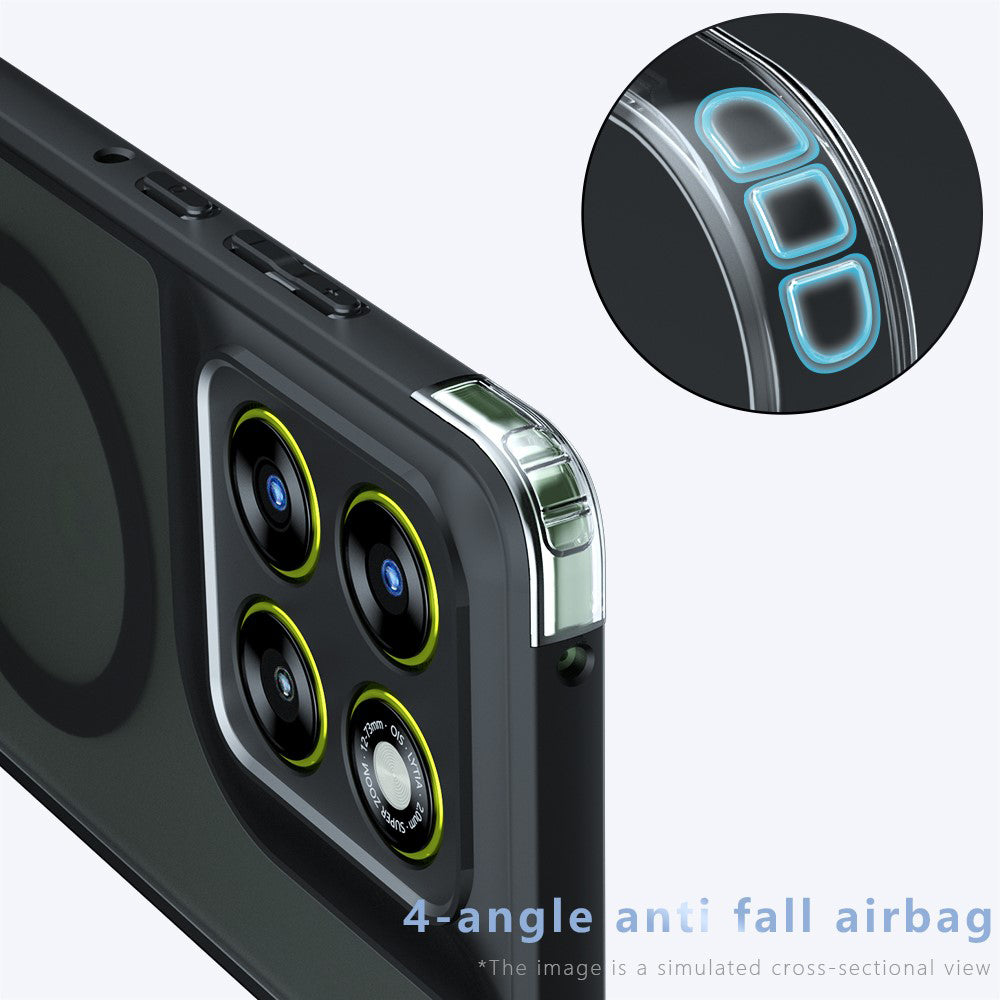 Husa MagSafe pentru Motorola Moto G67 Power / G57 Power, Techsuit, PureFrost, Neagra Satinata