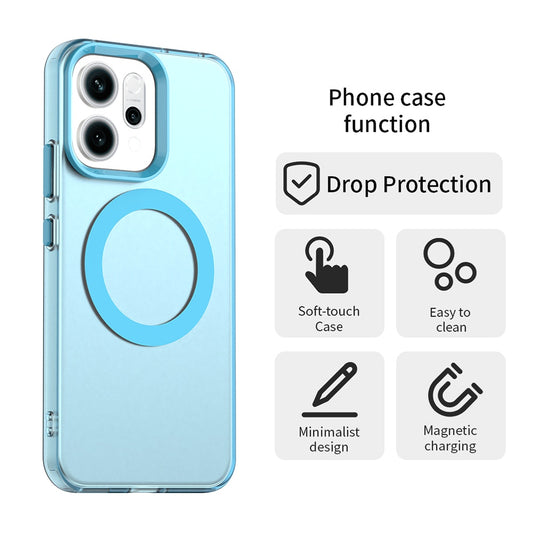 Husa MagSafe pentru Oppo Reno16 F / Reno16 FS, Techsuit, CandyCase, Albastra