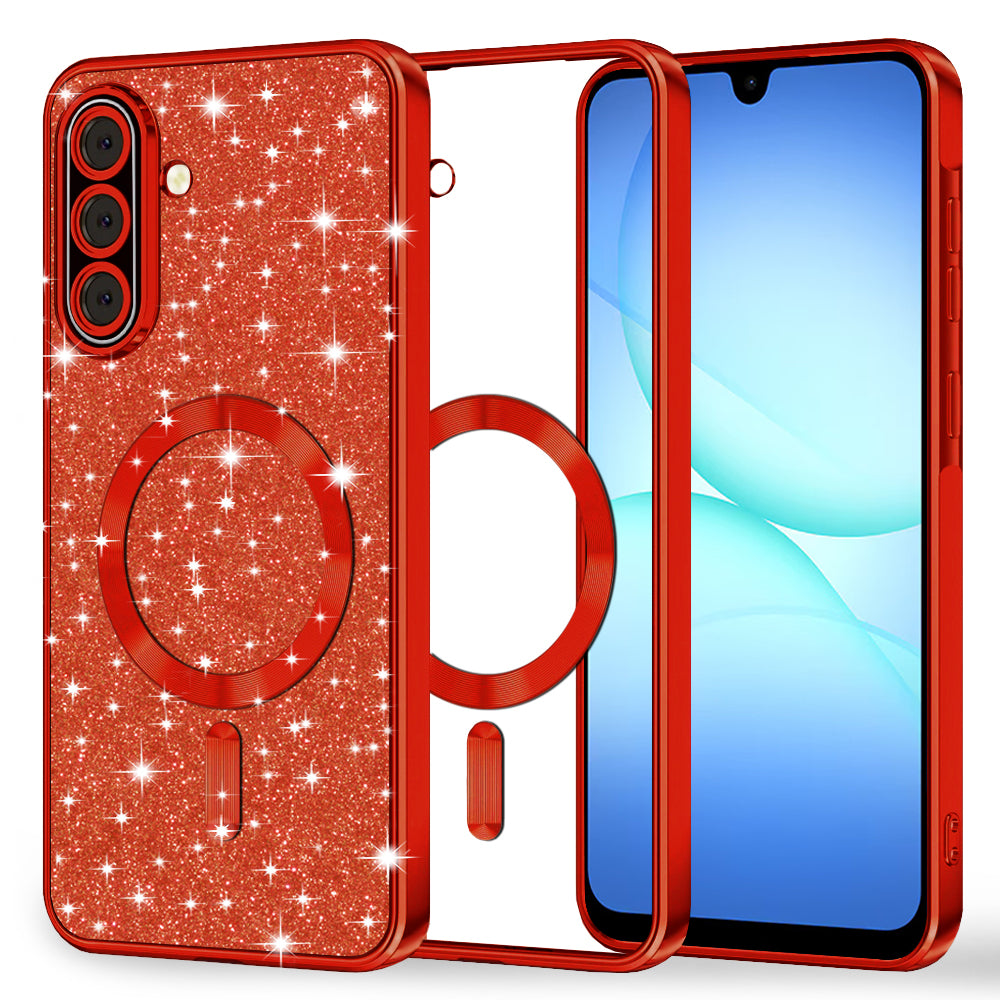 Husa MagSafe pentru Samsung Galaxy A17 4G / A17 5G, Techsuit, Luxury Glitter, Rosie