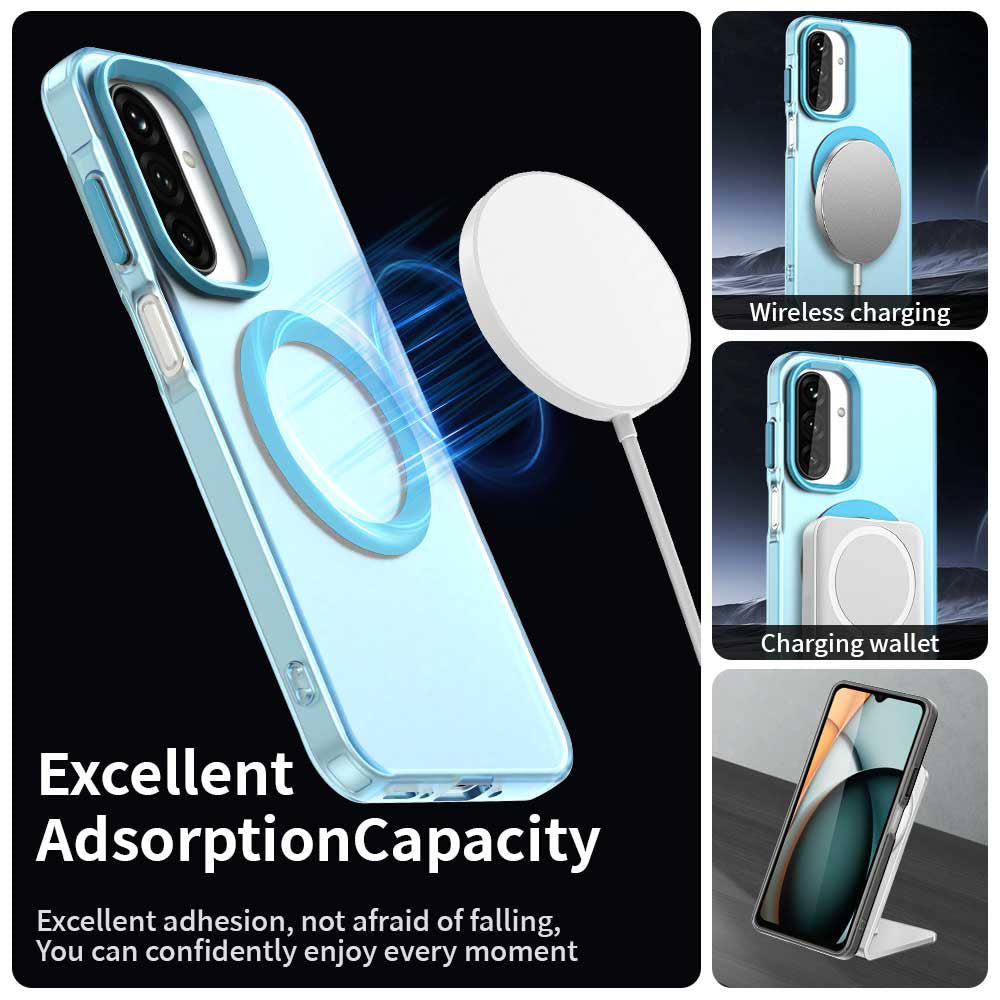 Husa MagSafe pentru Samsung Galaxy A18 5G A186 / A18 4G A185 / F17 / M17 / A17 4G A175, Techsuit, CandyCase, Albastra