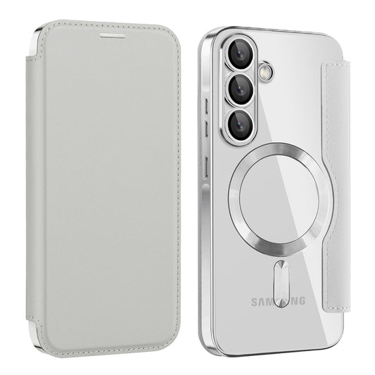 Husa MagSafe pentru Samsung Galaxy A26 A266, Techsuit, SmartMag Book, Gri