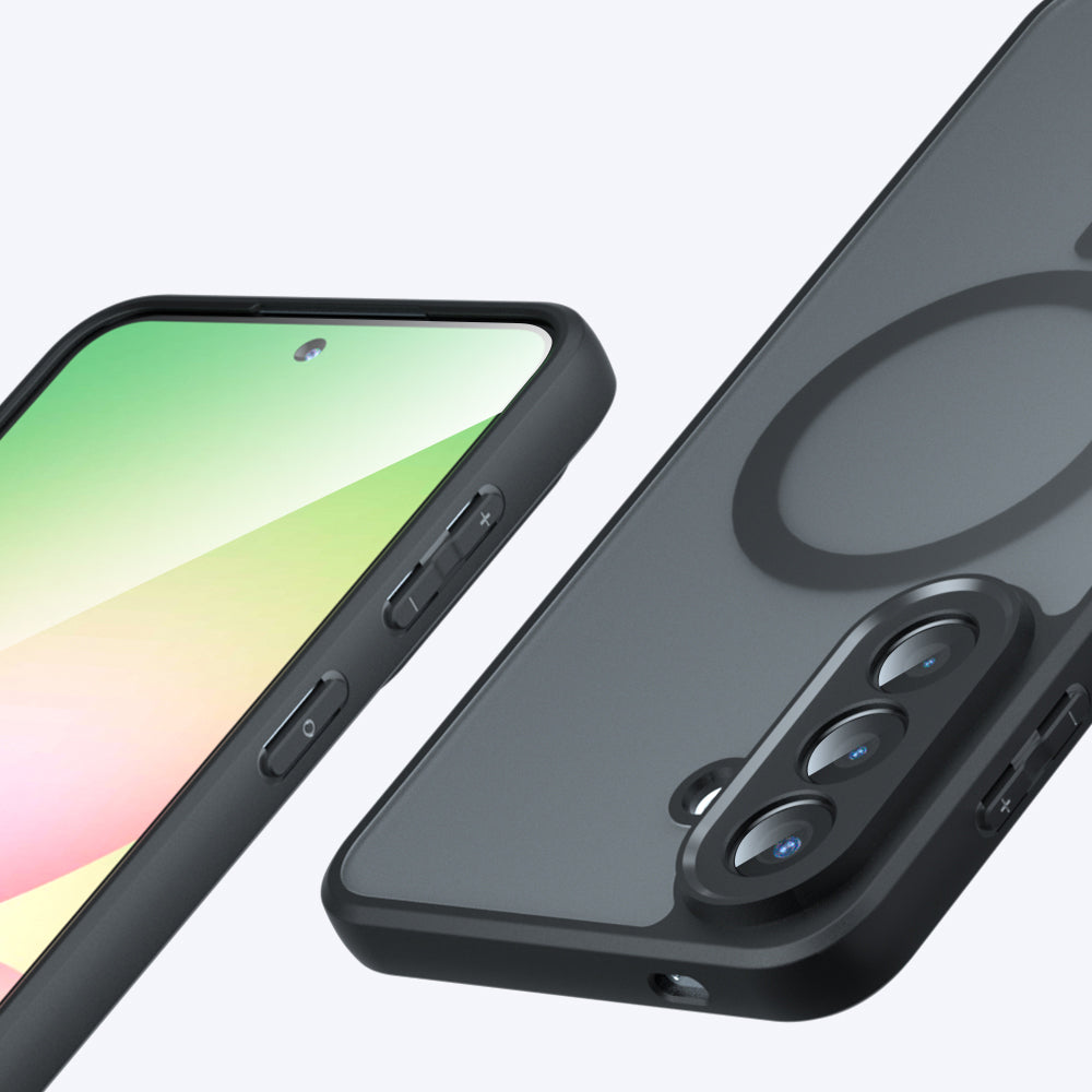 Husa MagSafe pentru Samsung Galaxy A37 5G, Techsuit, PureFrost, Neagra Satinata