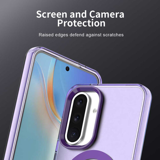 Husa MagSafe pentru Samsung Galaxy A56 A566, Techsuit, CandyCase, Mov