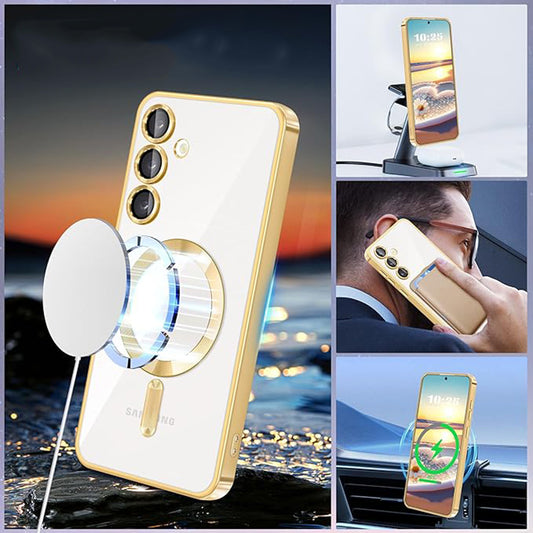 Husa MagSafe pentru Samsung Galaxy S23 FE S711, Techsuit, Luxury Crystal, Rosie