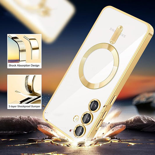 Husa MagSafe pentru Samsung Galaxy S23 S911, Techsuit, Luxury Crystal, Roz