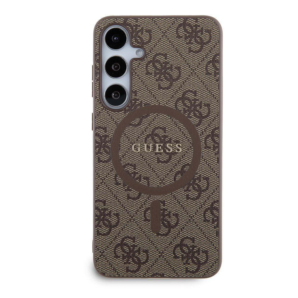 Husa MagSafe pentru Samsung Galaxy S24+ S926, Guess, 4G Collection, Maro