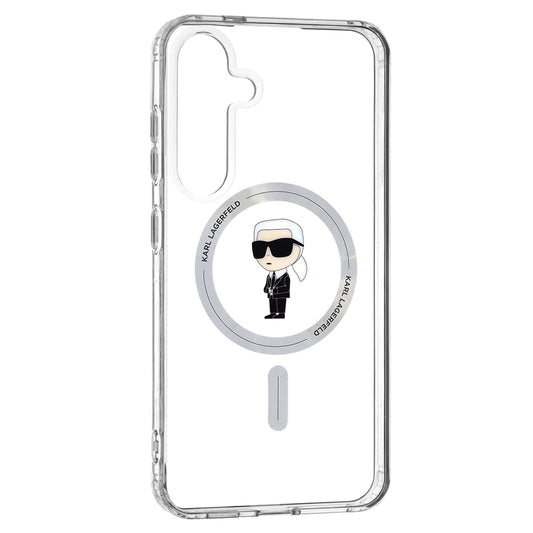 Husa MagSafe pentru Samsung Galaxy S24+ S926, Karl Lagerfeld, IML Ikonik Karl, Transparenta