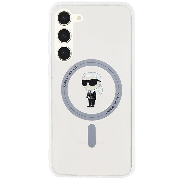 Husa MagSafe pentru Samsung Galaxy S24+ S926, Karl Lagerfeld, IML Ikonik Karl, Transparenta