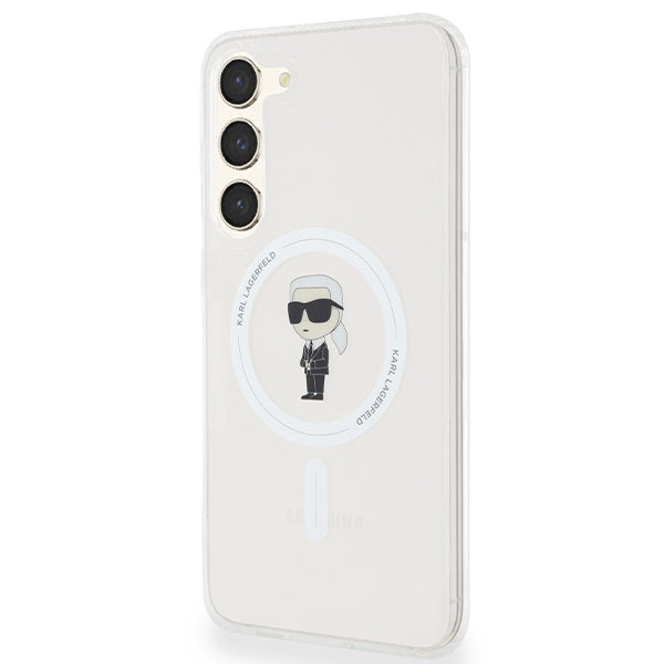 Husa MagSafe pentru Samsung Galaxy S24+ S926, Karl Lagerfeld, IML Ikonik Karl, Transparenta