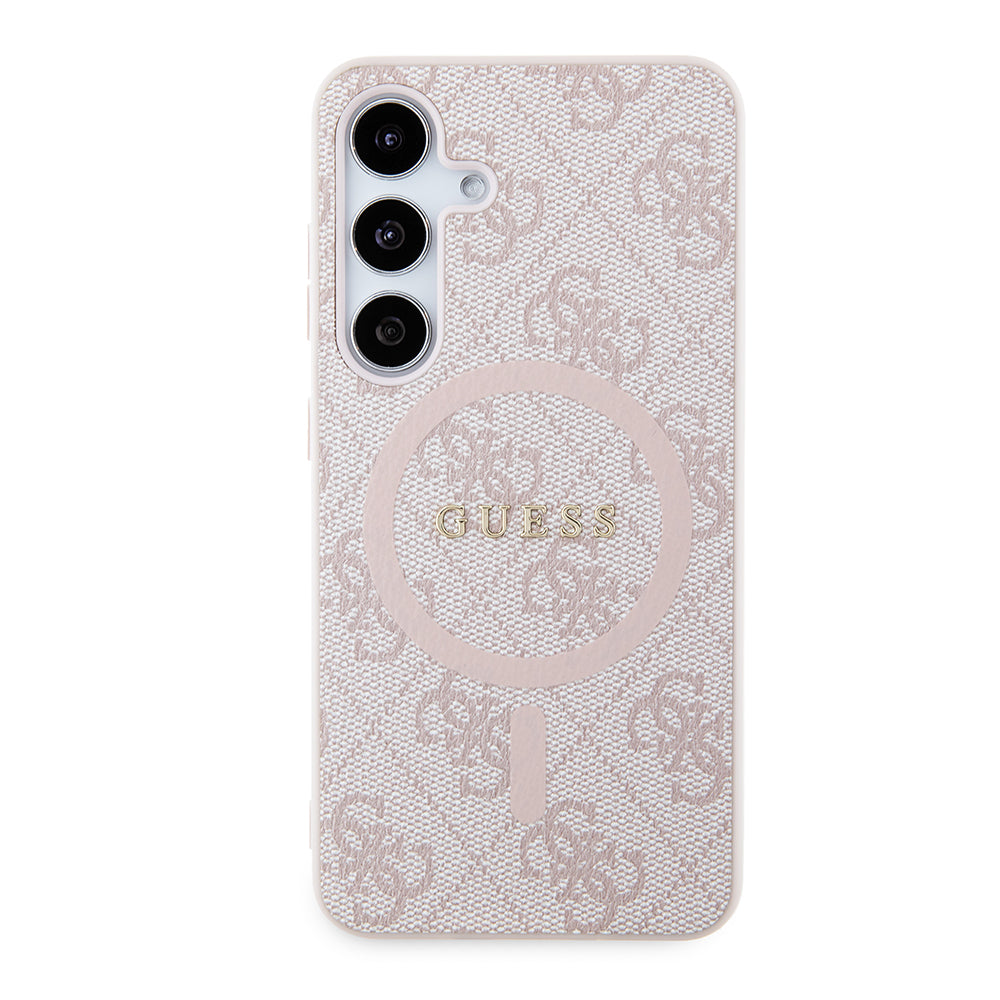 Husa MagSafe pentru Samsung Galaxy S24 S921, Guess, 4G Collection, Roz