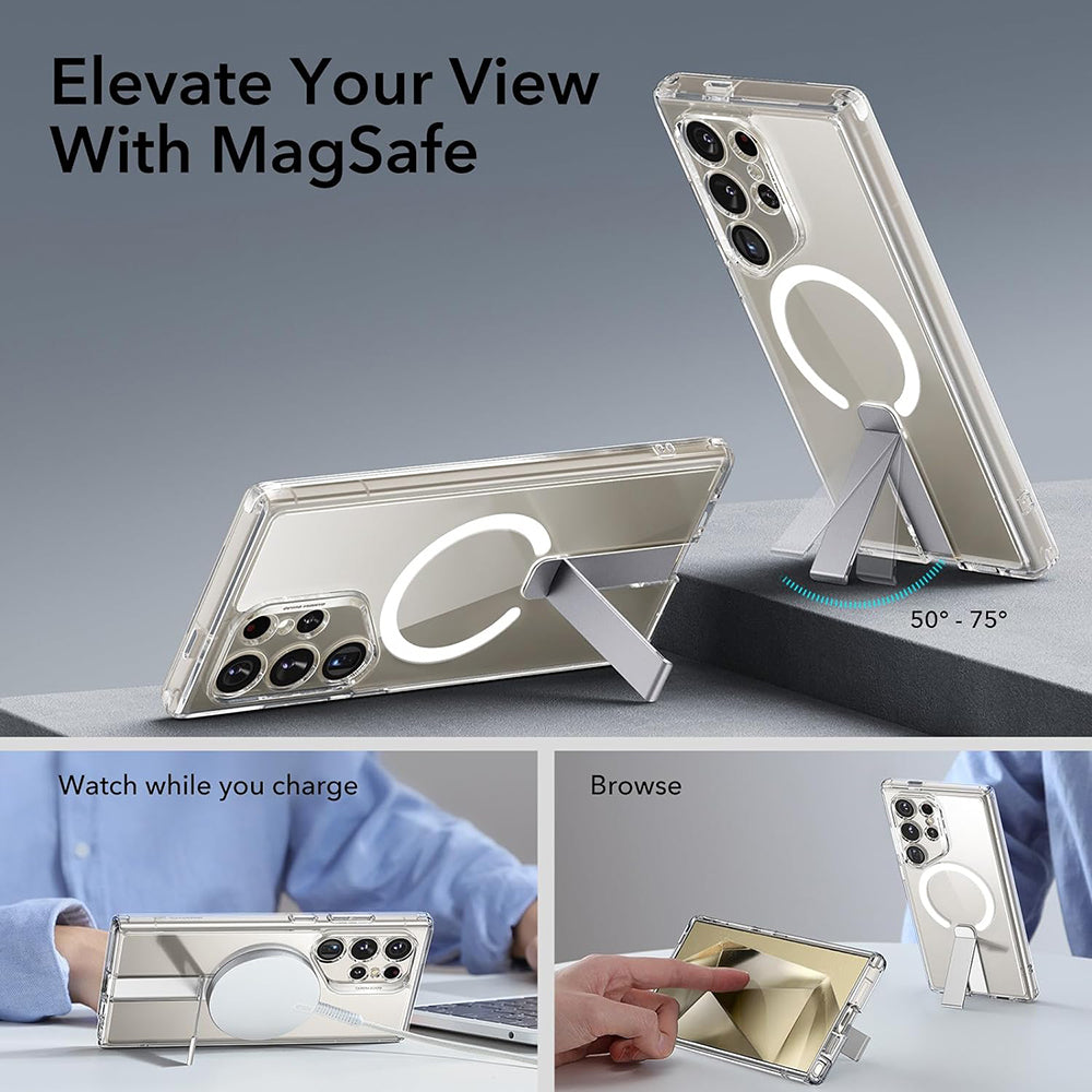 Husa MagSafe pentru Samsung Galaxy S24 Ultra S928, ESR, Boost Flickstand, Transparenta