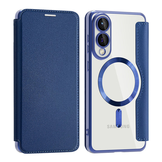 Husa MagSafe pentru Samsung Galaxy S25 Edge S937, Techsuit, SmartMag Book, Albastra