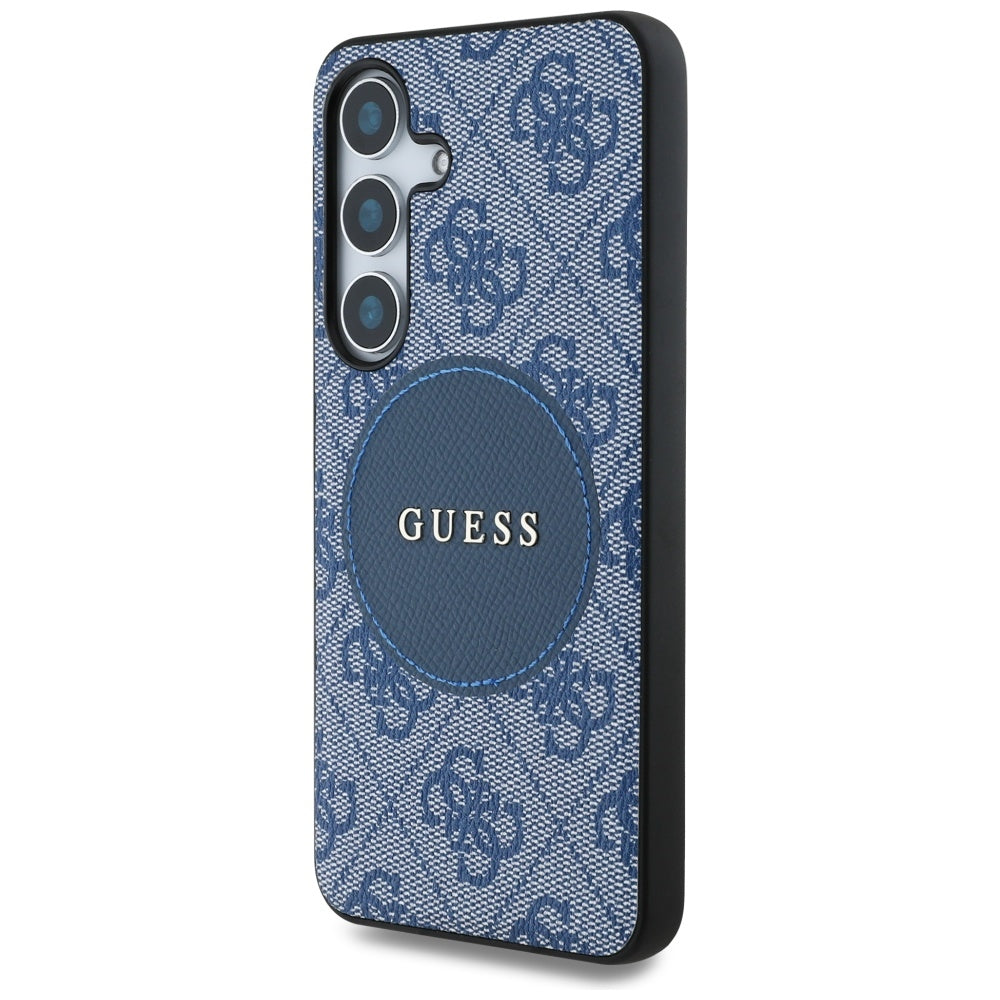 Husa MagSafe pentru Samsung Galaxy S25+ S936, Guess, 4G Circle Classic Logo, Albastra