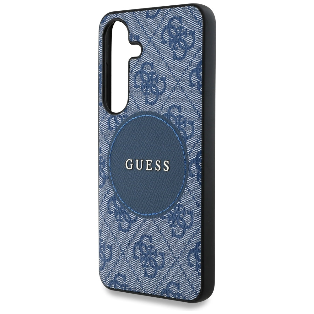 Husa MagSafe pentru Samsung Galaxy S25+ S936, Guess, 4G Circle Classic Logo, Albastra