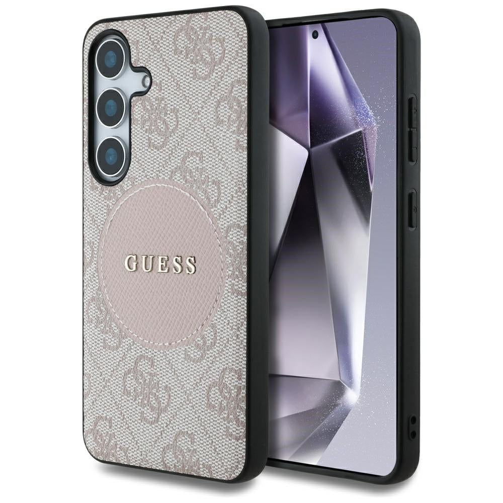 Husa MagSafe pentru Samsung Galaxy S25+ S936, Guess, 4G Circle Classic Logo, Roz