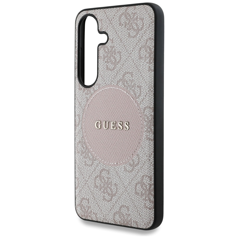 Husa MagSafe pentru Samsung Galaxy S25+ S936, Guess, 4G Circle Classic Logo, Roz