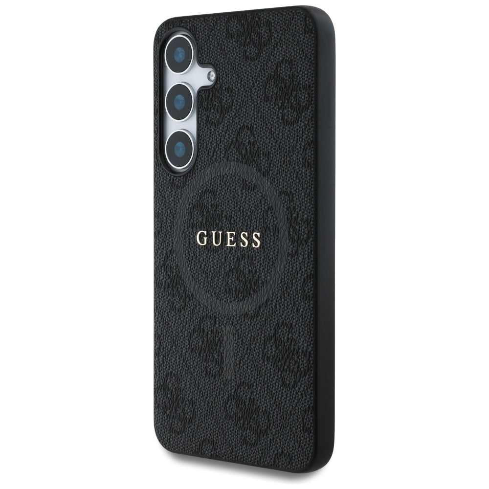 Husa MagSafe pentru Samsung Galaxy S25+ S936, Guess, 4G Ring Classic Logo, Neagra