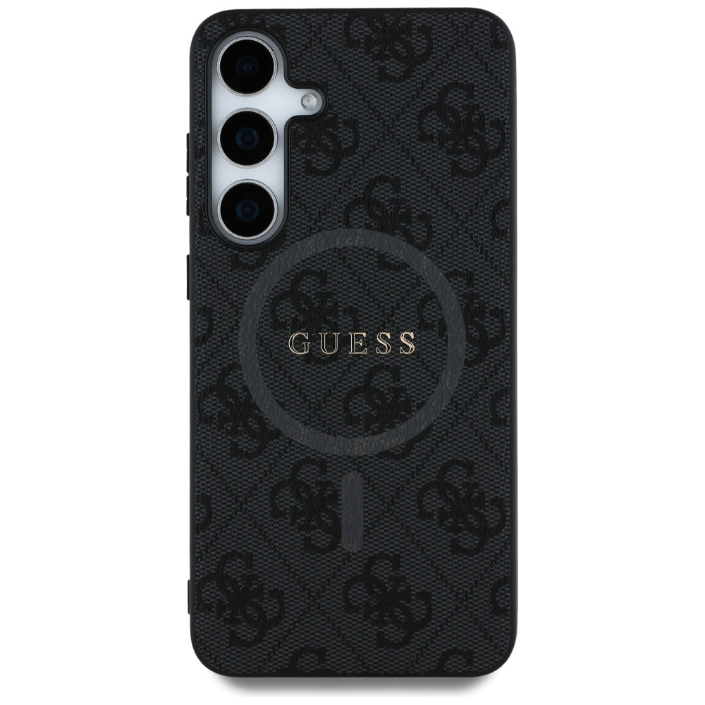 Husa MagSafe pentru Samsung Galaxy S25+ S936, Guess, 4G Ring Classic Logo, Neagra