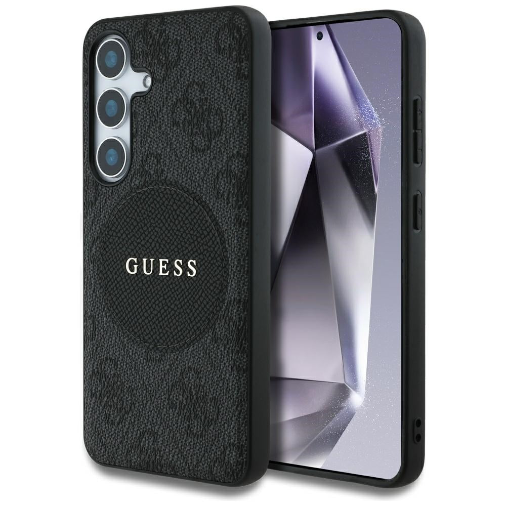 Husa MagSafe pentru Samsung Galaxy S25 S931, Guess, 4G Circle Classic Logo, Neagra