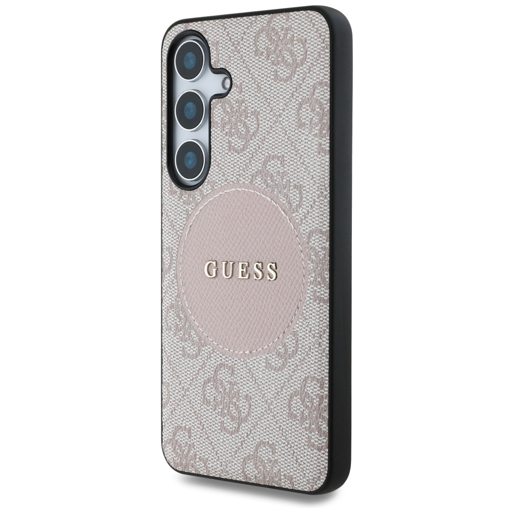 Husa MagSafe pentru Samsung Galaxy S25 S931, Guess, 4G Circle Classic Logo, Roz