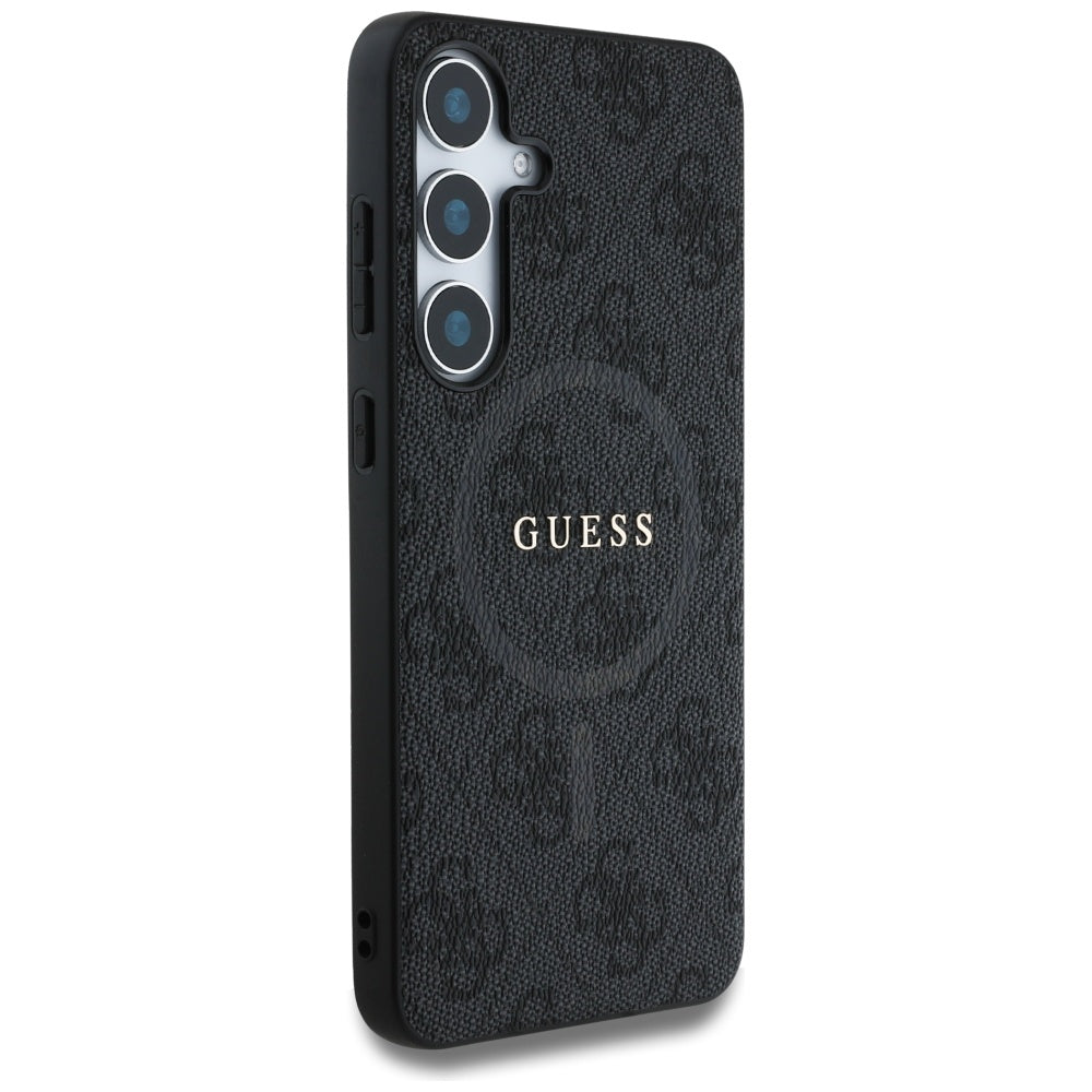 Husa MagSafe pentru Samsung Galaxy S25 S931, Guess, 4G Ring Classic Logo, Neagra