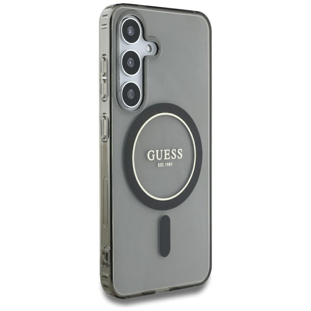 Husa MagSafe pentru Samsung Galaxy S25 S931, Guess, IML Glitter Circle, Neagra