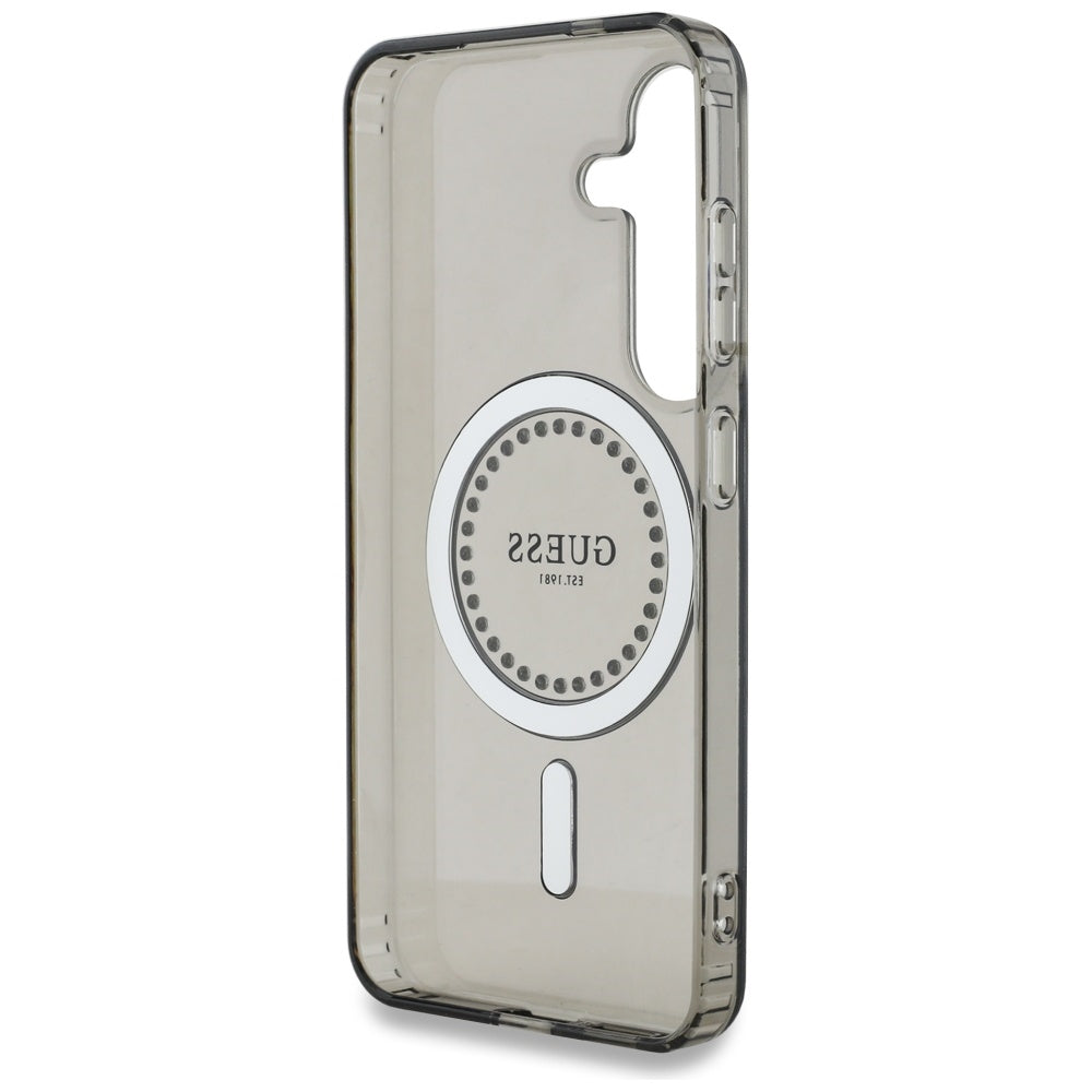 Husa MagSafe pentru Samsung Galaxy S25 S931, Guess, IML Rhinestone, Neagra