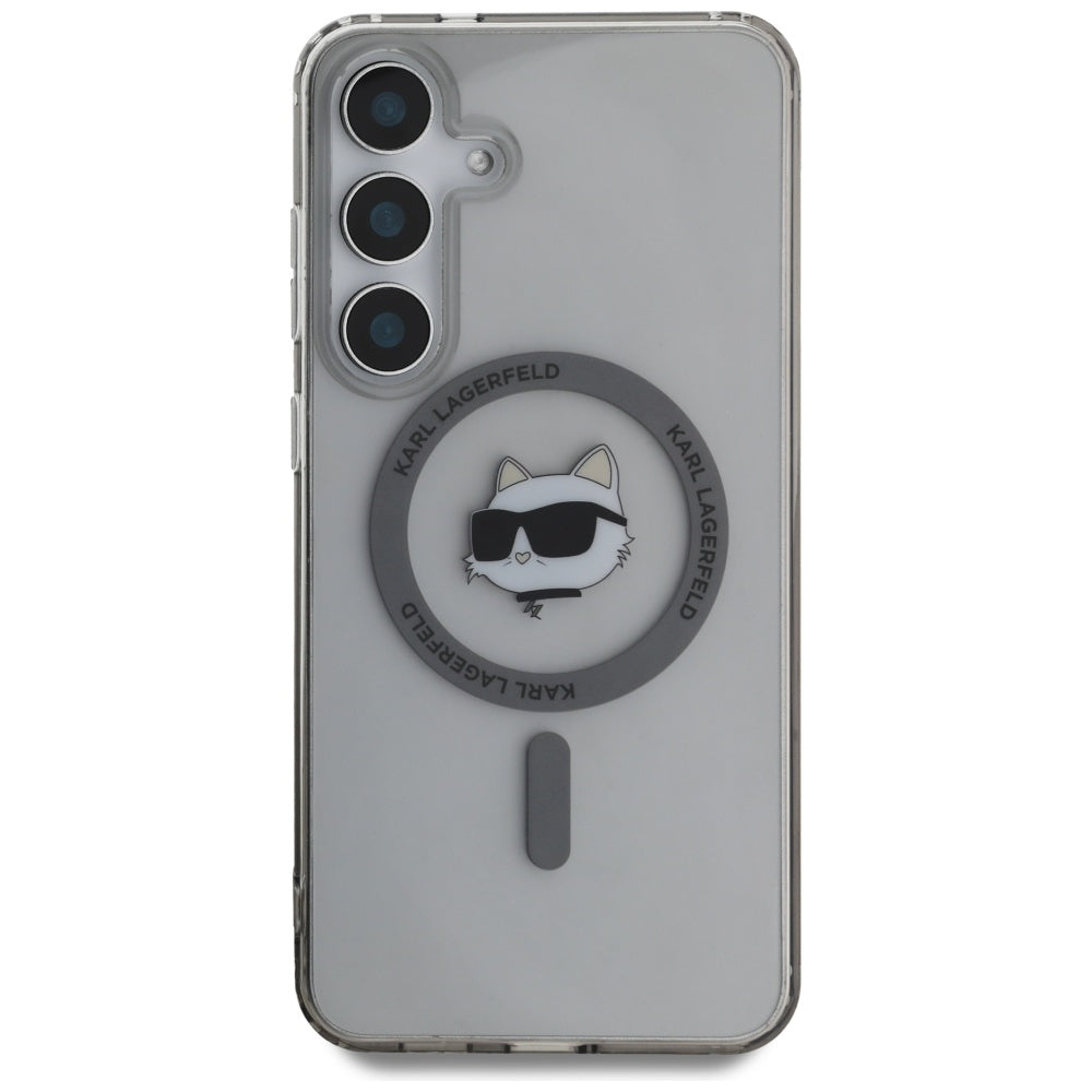 Husa MagSafe pentru Samsung Galaxy S25 S931, Karl Lagerfeld, IML Choupette's Head, Neagra