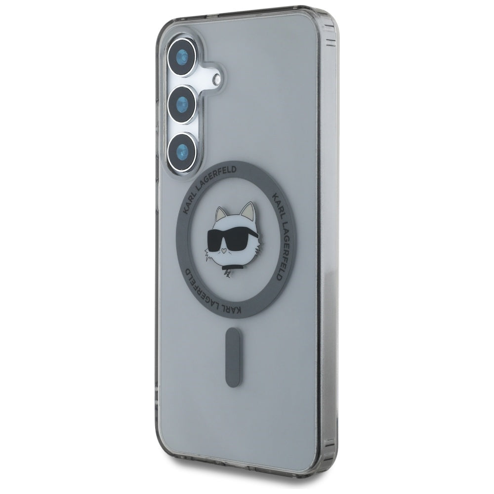Husa MagSafe pentru Samsung Galaxy S25 S931, Karl Lagerfeld, IML Choupette's Head, Neagra
