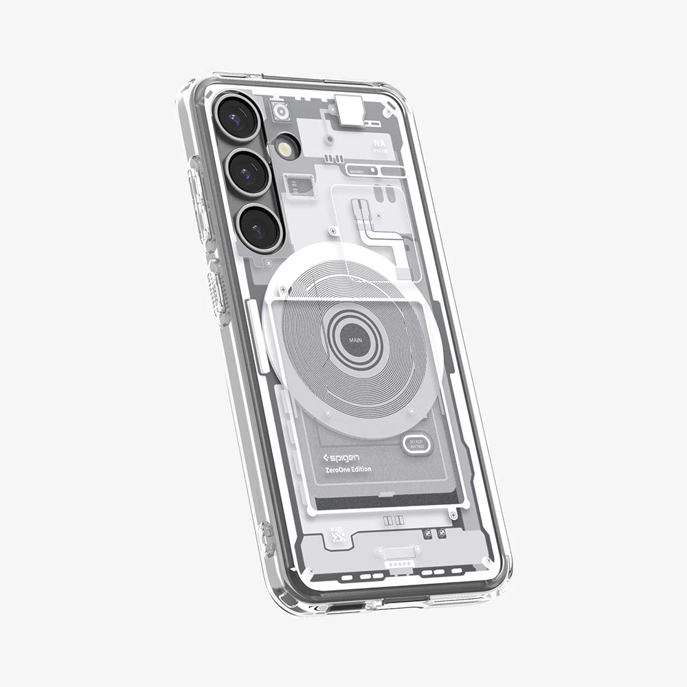 Husa MagSafe pentru Samsung Galaxy S25 S931, Spigen, Ultra Hybrid Zero One, Alba ACS09004