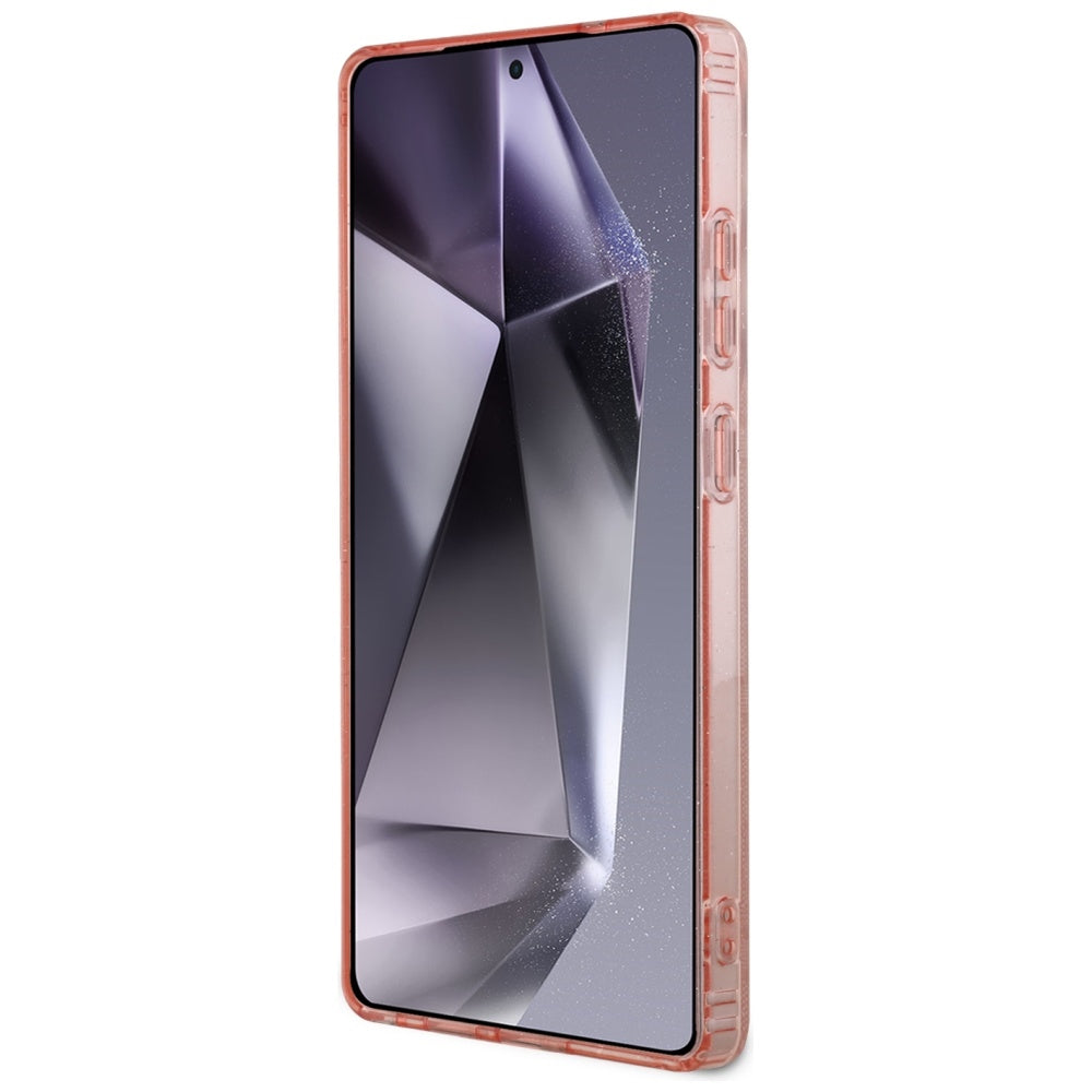 Husa MagSafe pentru Samsung Galaxy S25 Ultra S938, Guess, IML Glitter 4G Circle Triangle, Roz