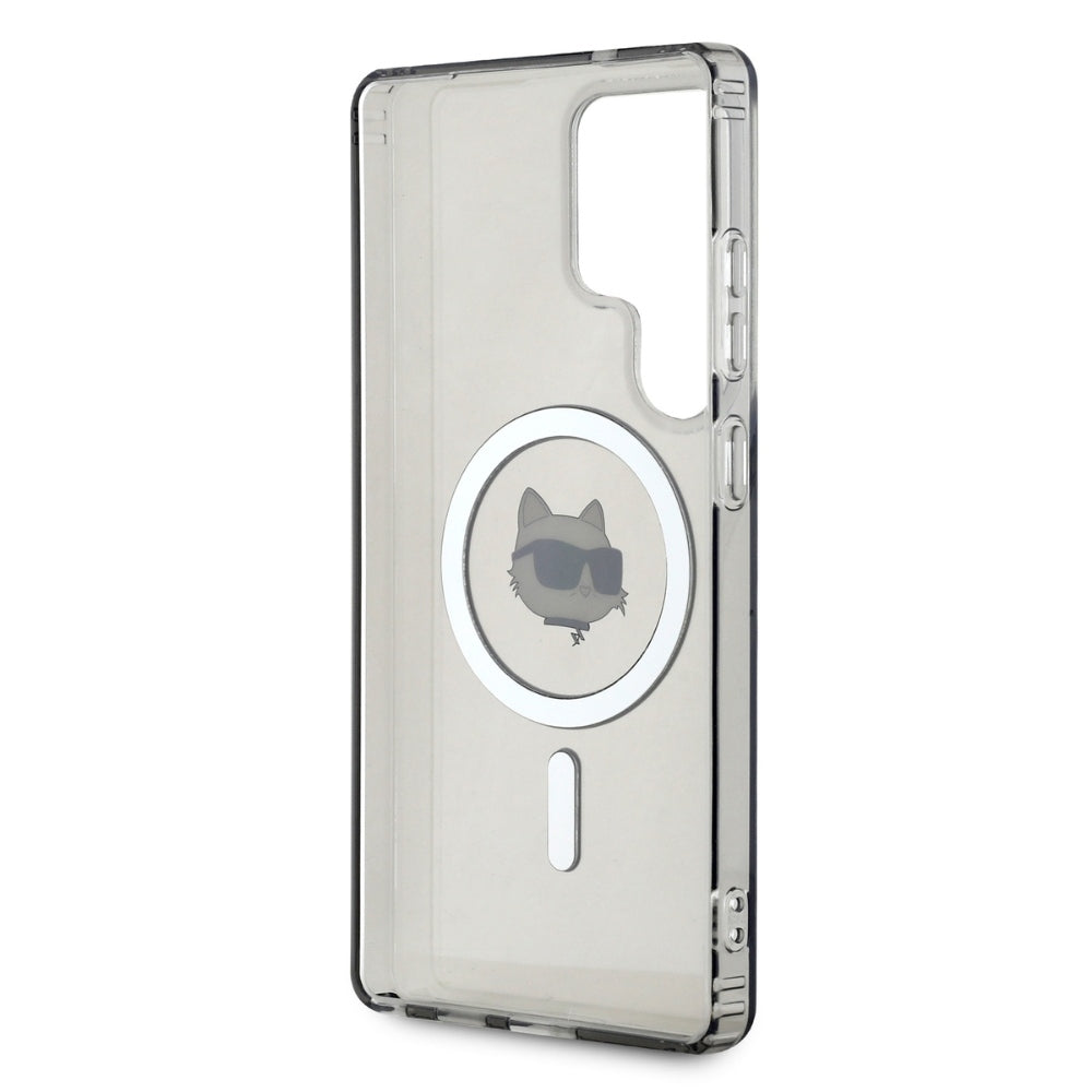 Husa MagSafe pentru Samsung Galaxy S25 Ultra S938, Karl Lagerfeld, IML Choupette's Head, Neagra