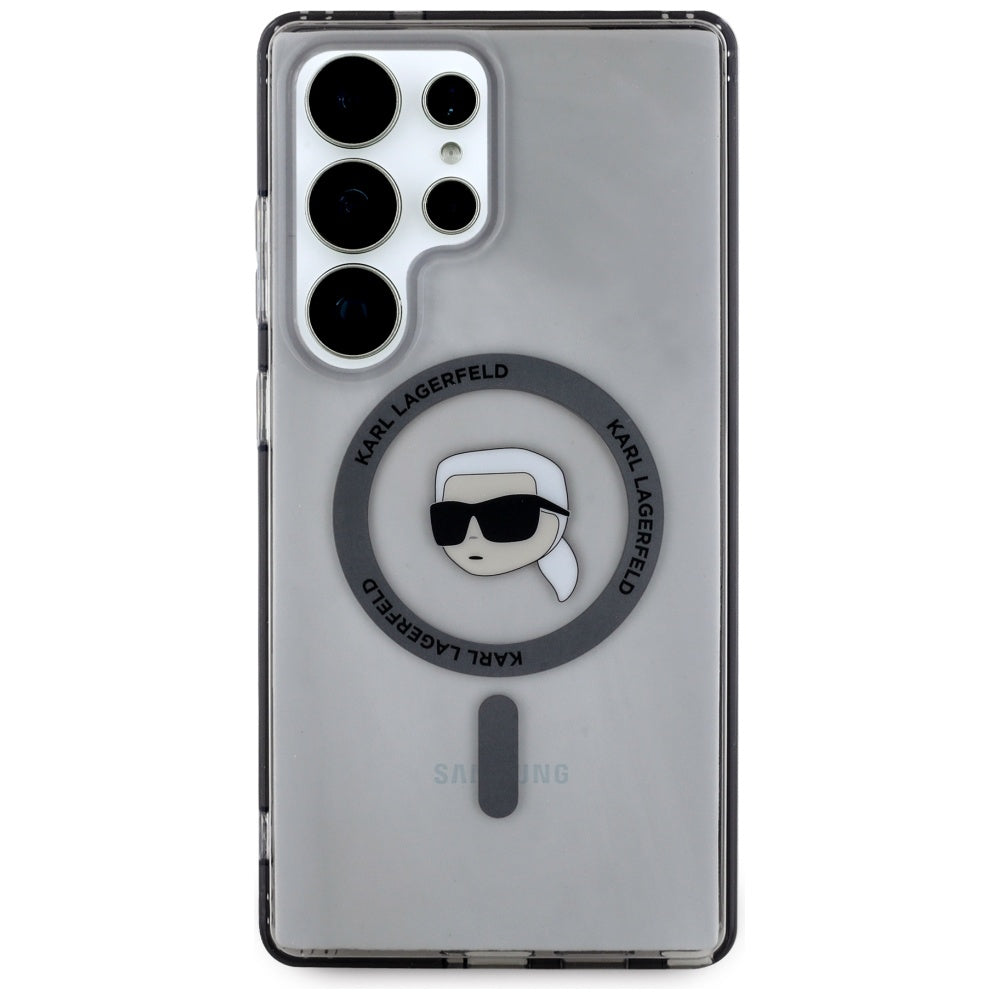Husa MagSafe pentru Samsung Galaxy S25 Ultra S938, Karl Lagerfeld, IML Karl's Head, Neagra