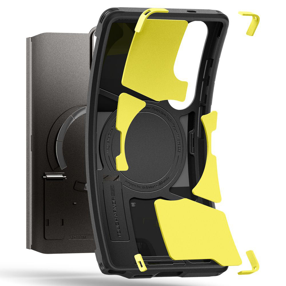 Husa MagSafe pentru Samsung Galaxy S25 Ultra S938, Spigen, Tough Armor, Gri ACS08965
