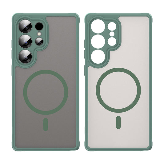 Husa MagSafe pentru Samsung Galaxy S25 Ultra S938, Techsuit, HaloFrost II, Verde