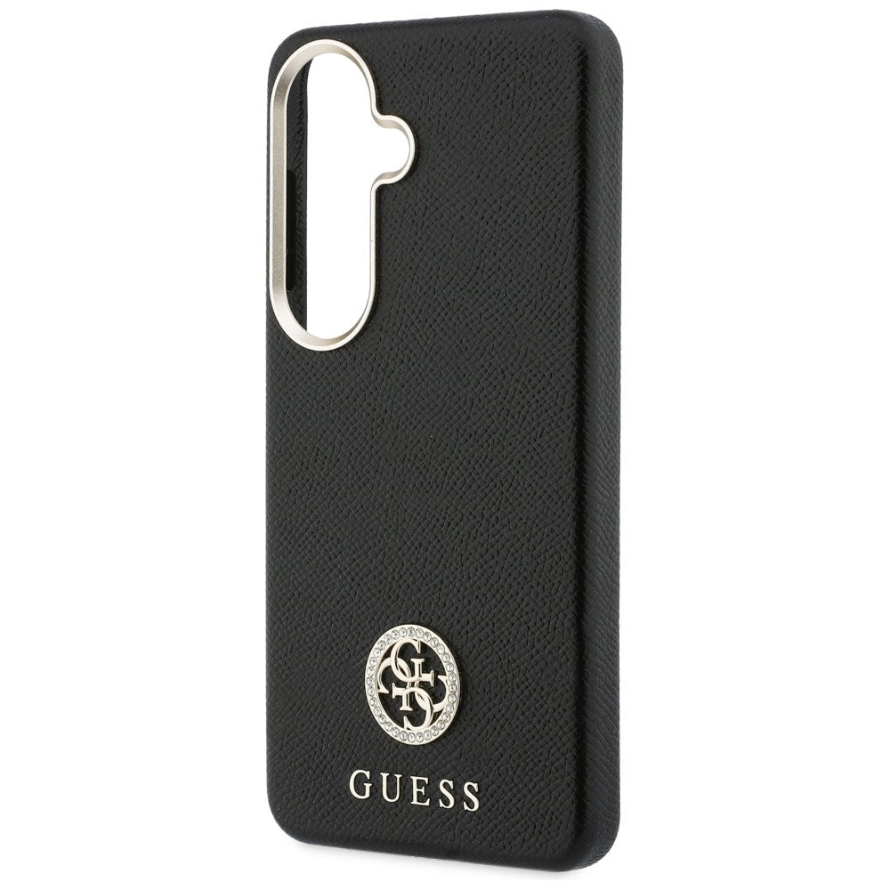 Husa MagSafe pentru Samsung Galaxy S26 Plus S947, Guess, Rhinestone Round Logo, Neagra