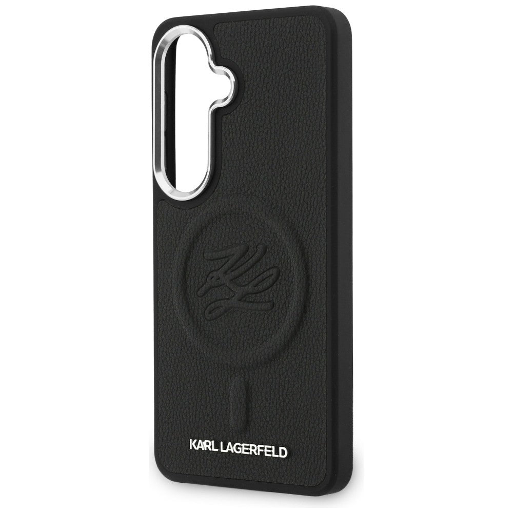 Husa MagSafe pentru Samsung Galaxy S26 Plus S947, Karl Lagerfeld, Initial Logo Debossed, Neagra