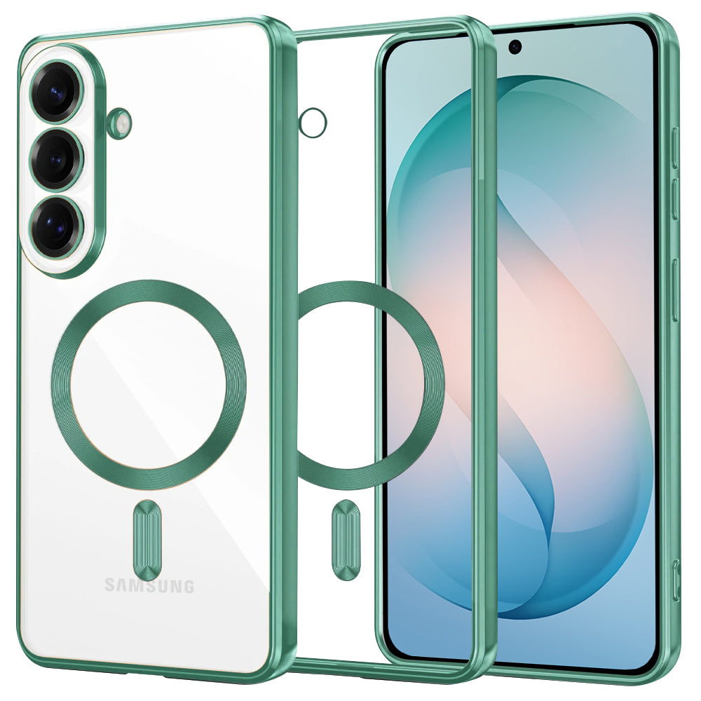 Husa MagSafe pentru Samsung Galaxy S26 Plus, Techsuit, Luxury Crystal, Verde Deschis