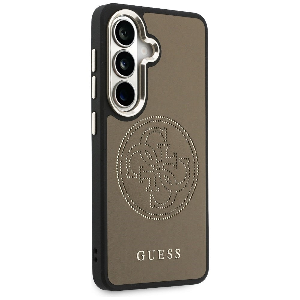 Husa MagSafe pentru Samsung Galaxy S26 S942, Guess, Perforated Logo, Maro
