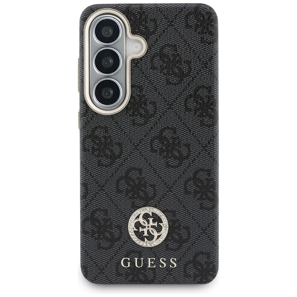 Husa MagSafe pentru Samsung Galaxy S26 S942, Guess, Rhinestone Round Logo, Neagra