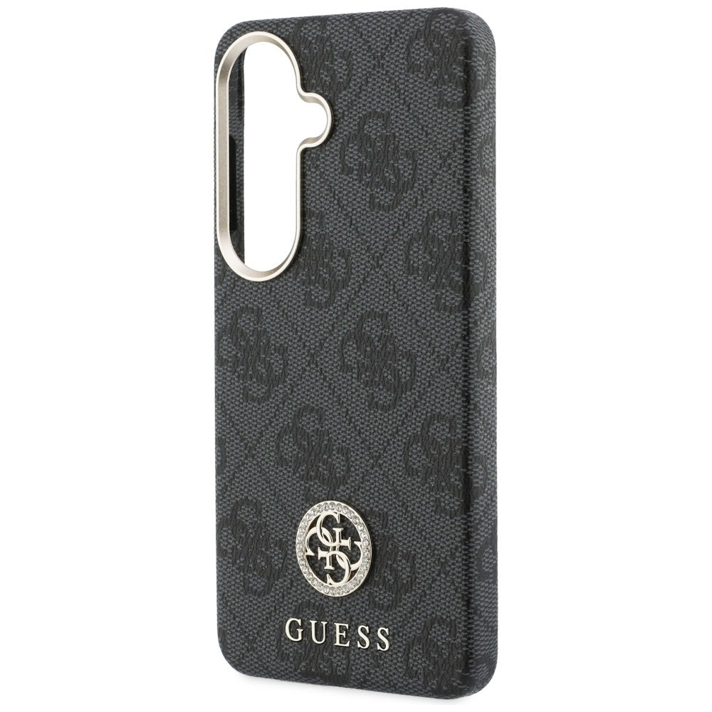 Husa MagSafe pentru Samsung Galaxy S26 S942, Guess, Rhinestone Round Logo, Neagra