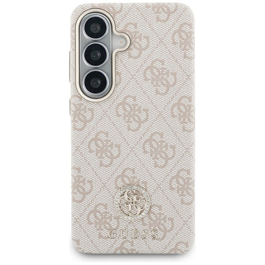 Husa MagSafe pentru Samsung Galaxy S26 S942, Guess, Rhinestone Round Logo, Roz