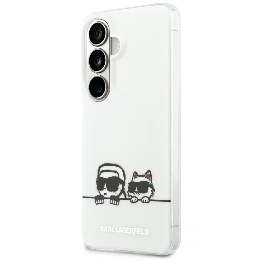 Husa MagSafe pentru Samsung Galaxy S26 S942, Karl Lagerfeld, IML Karl & Choupette Peekaboo Logo, Alba