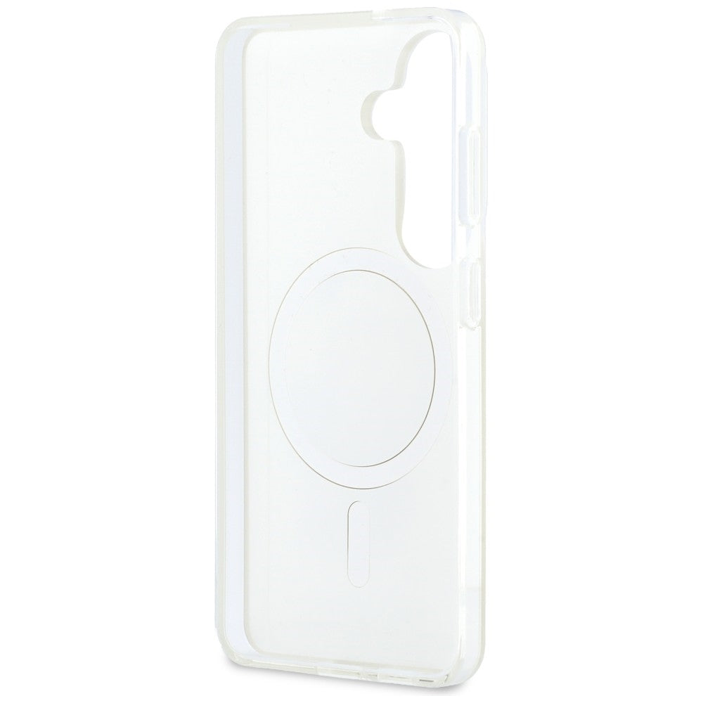 Husa MagSafe pentru Samsung Galaxy S26 S942, Karl Lagerfeld, IML Karl & Choupette Peekaboo Logo, Alba