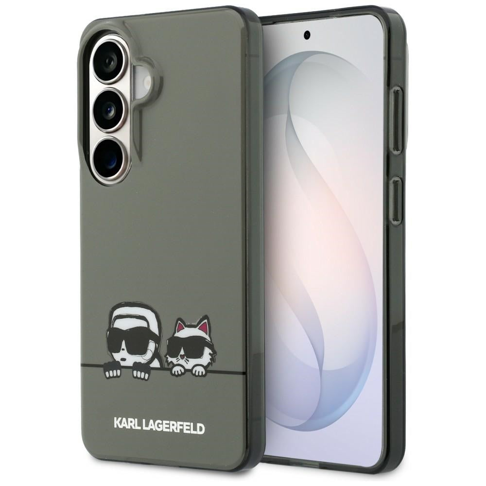 Husa MagSafe pentru Samsung Galaxy S26 S942, Karl Lagerfeld, IML Karl & Choupette Peekaboo Logo, Neagra